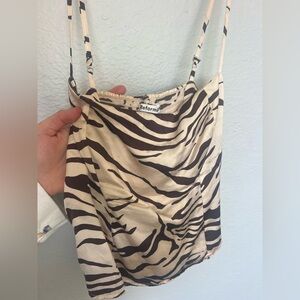 Reformation Zebra Print Cami Top silk